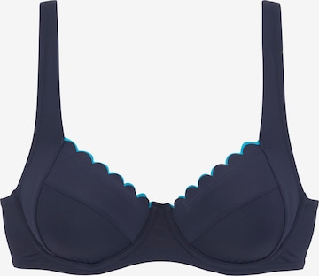 LASCANA - Clásico Top de bikini en azul: frente