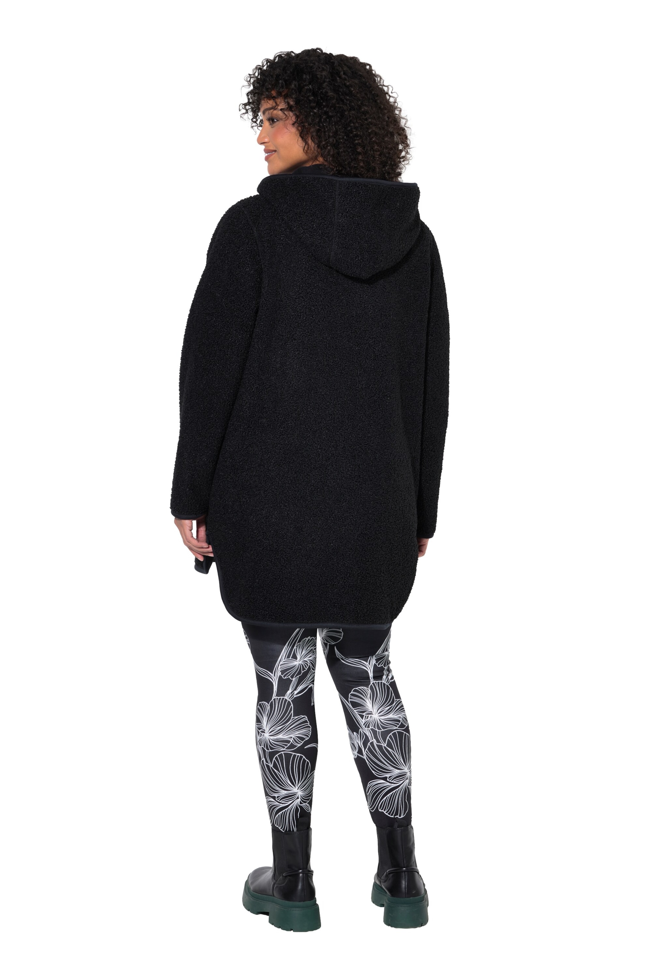 Ulla Popken Fleecejacke in Schwarz