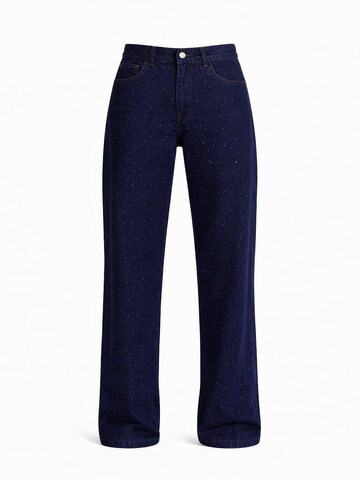 IT'S BASIC Loosefit Jeans 'Loose Rhinestone Mid Rise Jeans' in Blauw: voorkant