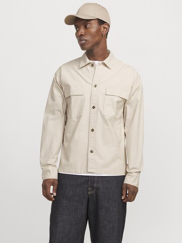 JACK & JONES Regular fit Button Up Shirt in Grey: front