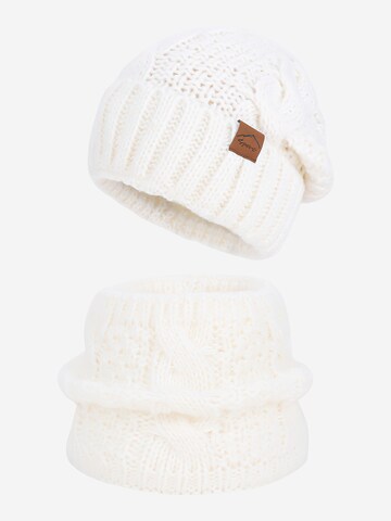 Magicshe Hat 'Gefüttertes Beanie und Schal-Set' in White