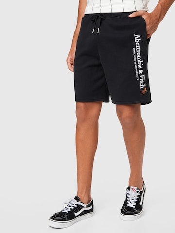 Abercrombie & Fitch Regular Панталон в черно: отпред