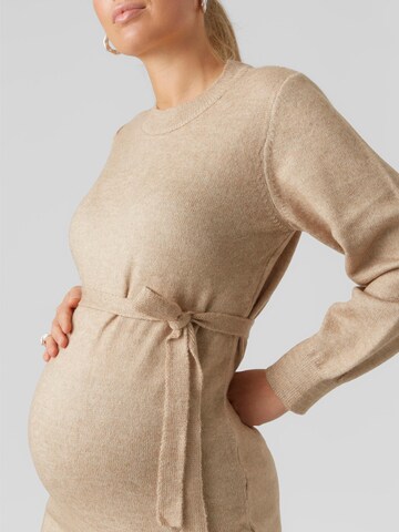 MAMALICIOUS Knitted dress 'New Anne' in Beige