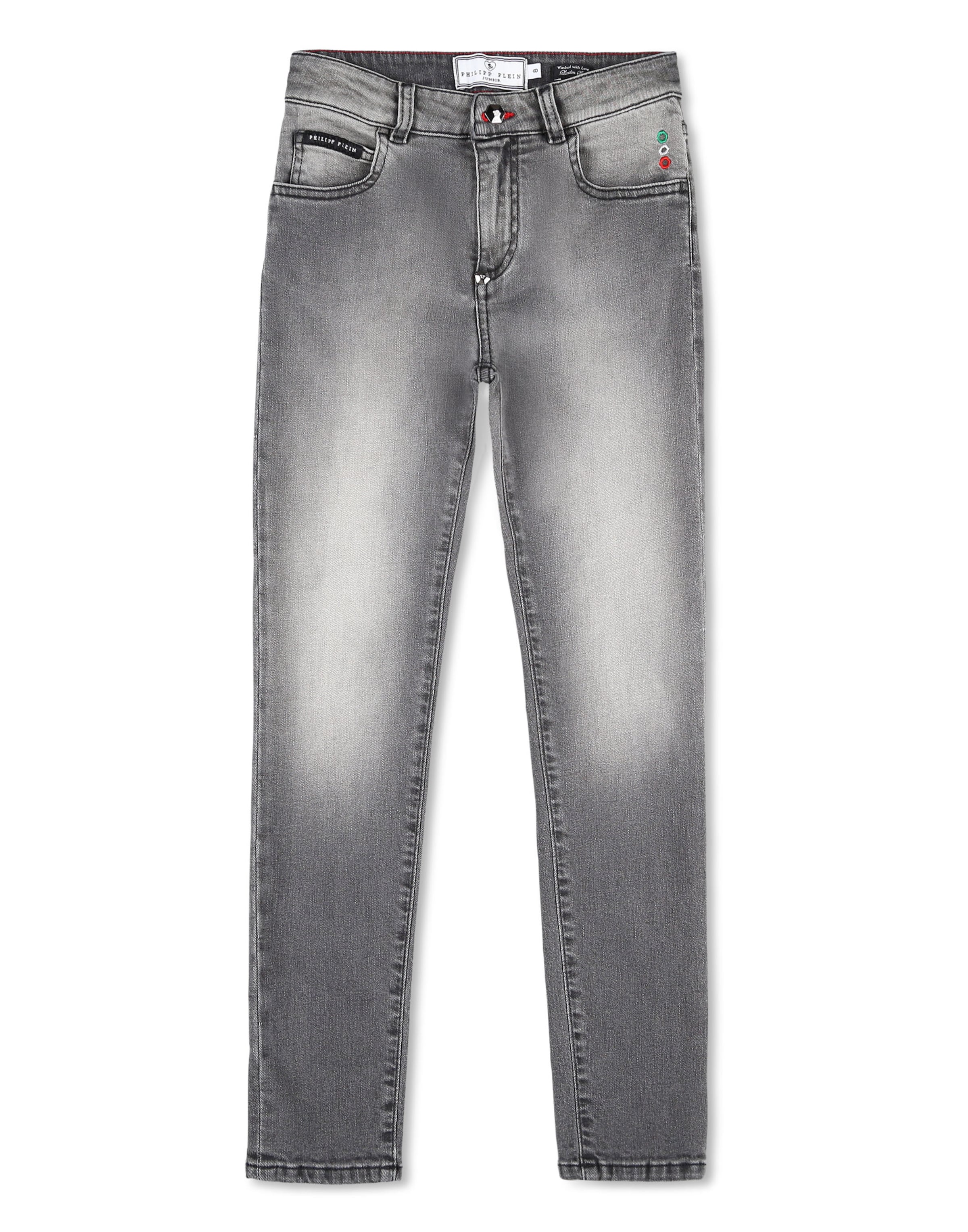 Philipp Plein Slimfit Jeans 'Hexagon' in Grau: Vorderseite
