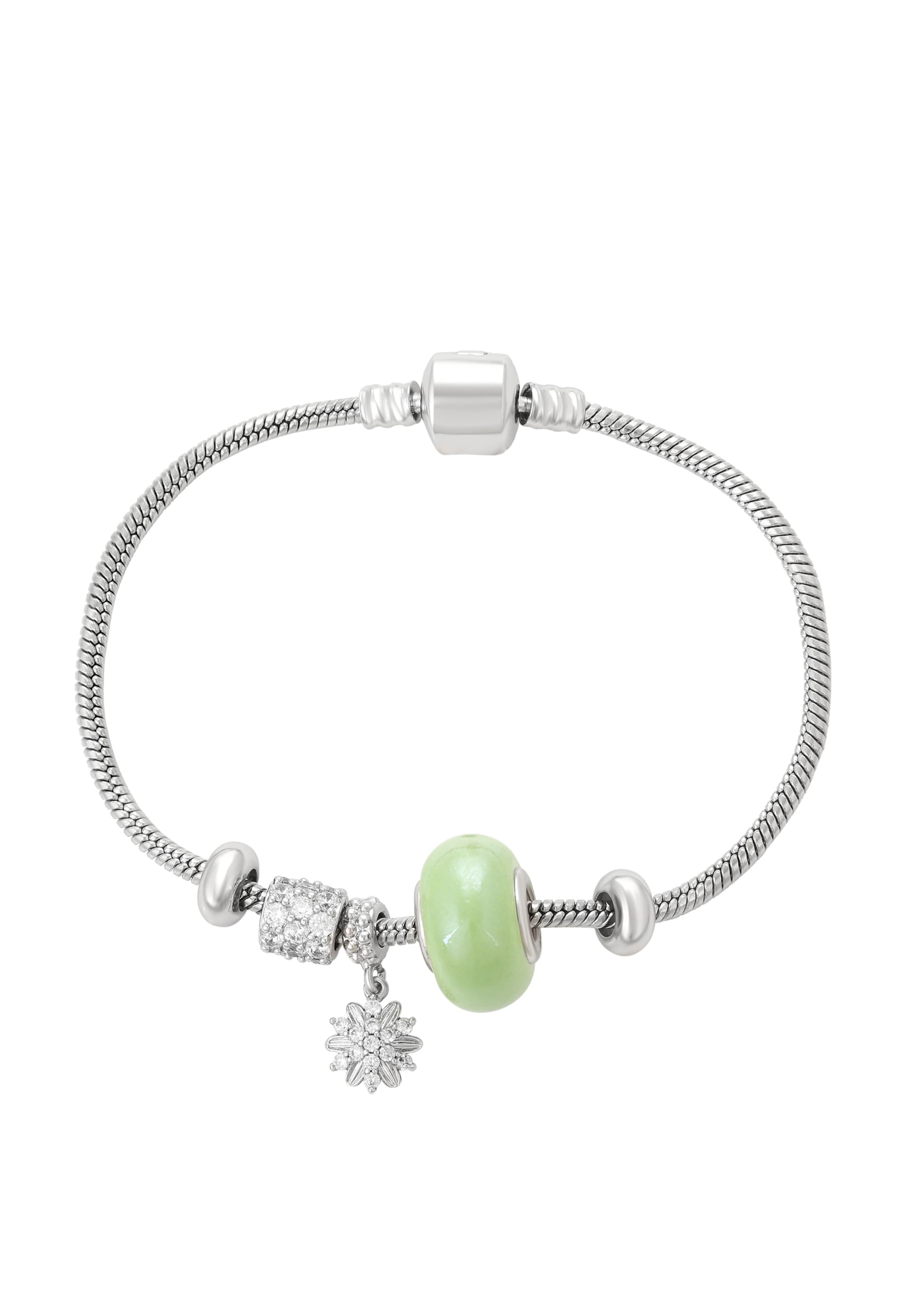 Gaya - Pulseira em prata: frente