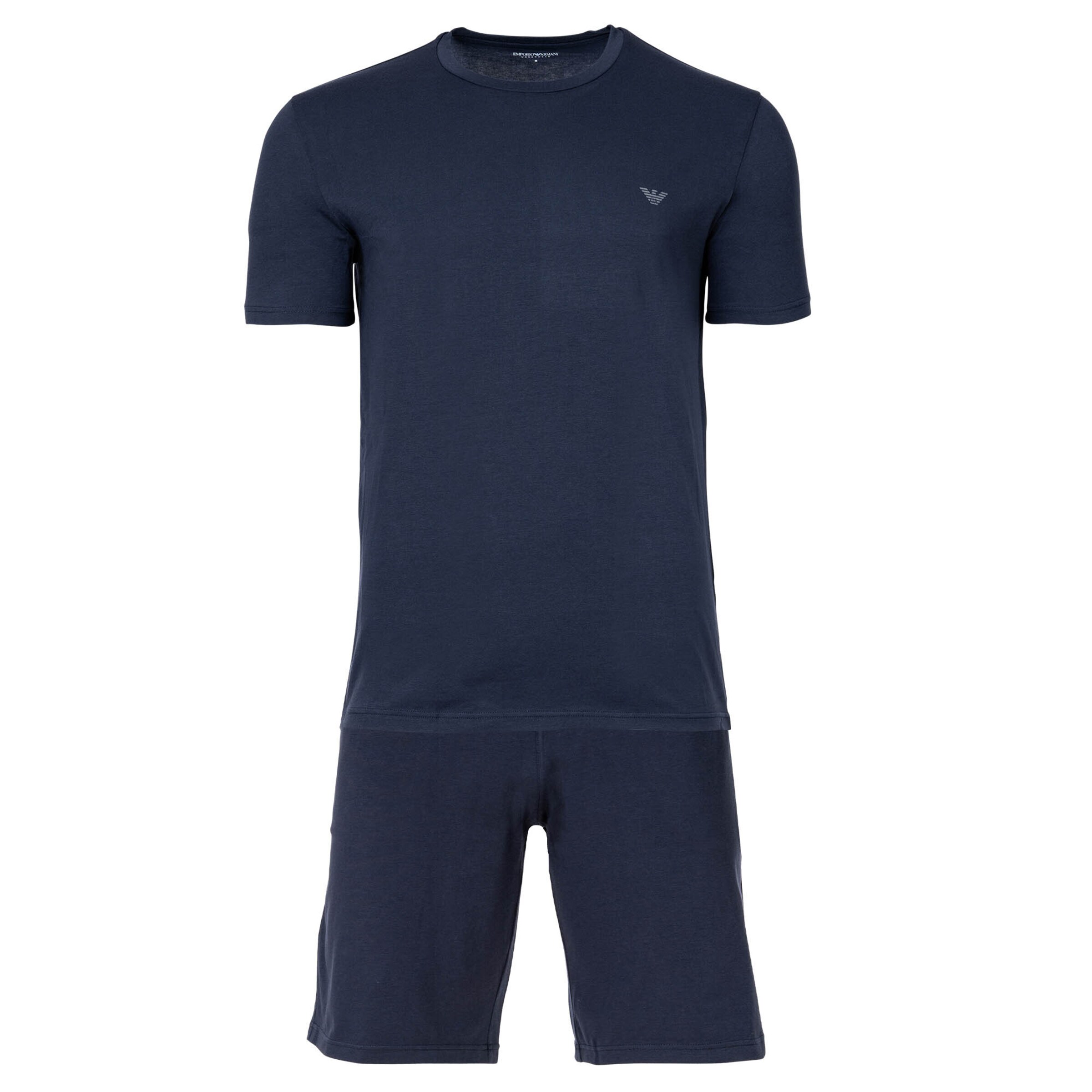 Emporio Armani Pyjama kort in Blauw: voorkant