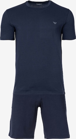 Emporio Armani Pyjama kort in Blauw: voorkant