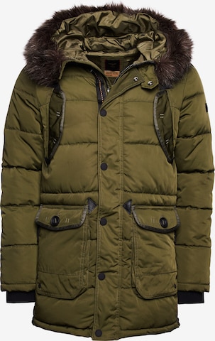 Superdry Winterparka 'Chinook' in Groen: voorkant