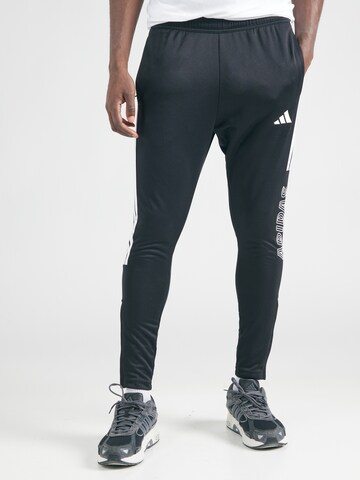 ADIDAS SPORTSWEAR Tapered Sportbyxa 'TIRO' i svart: framsida