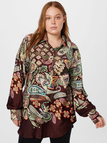 Nasty Gal Plus Blouse in Brown: front