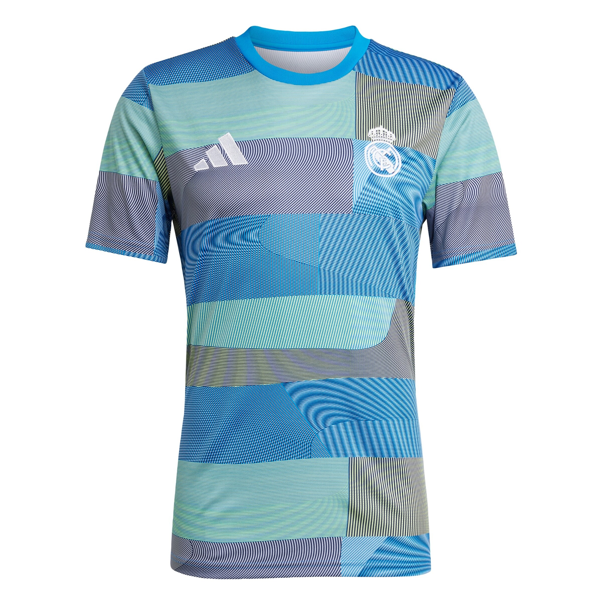 ADIDAS PERFORMANCE T-Shirt fonctionnel 'Real Madrid Prematch 2025/2026' en azur / gris / vert clair / blanc, Vue avec produit