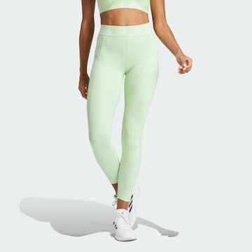 ADIDAS PERFORMANCE Skinny Workout Pants in Green: front