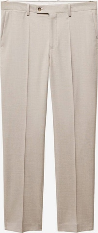 MANGO MAN Regular Pleated Pants 'Milan' in Beige: front