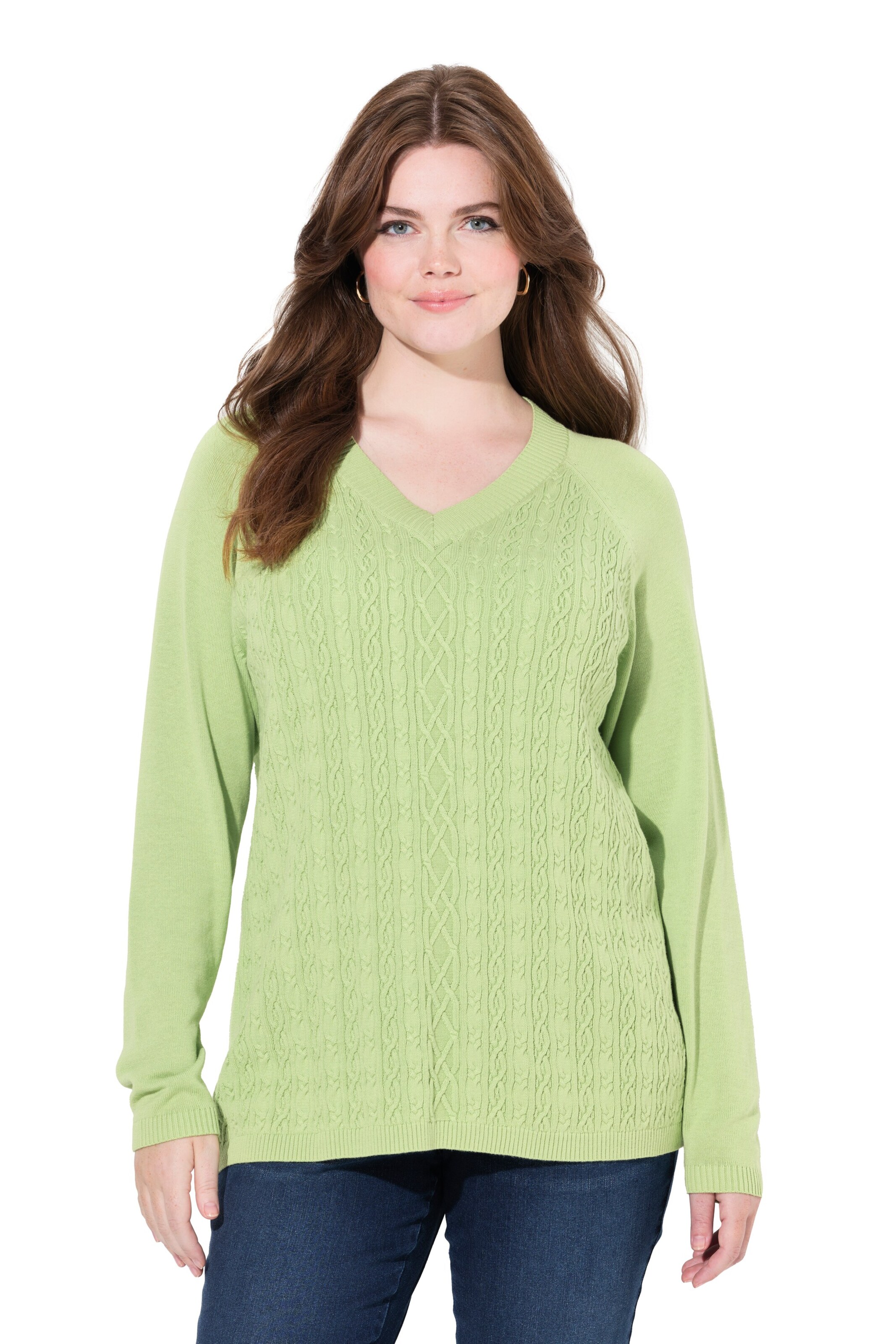 Ulla Popken Trui in Groen: voorkant