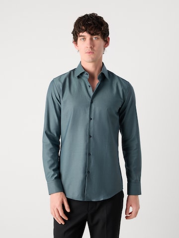 BOSS Black Slim Fit Paita 'HANK' värissä vihreä: etupuoli