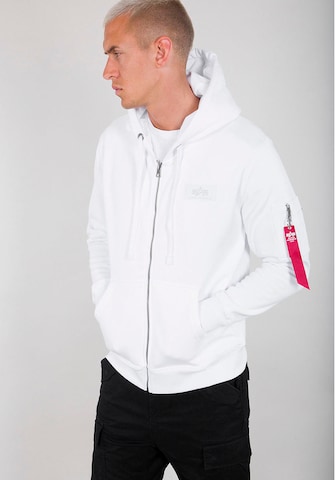 ALPHA INDUSTRIES Zip-Up Hoodie in White