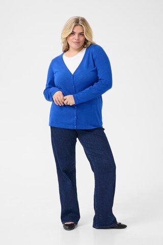 KAFFE CURVE Strickjacke 'Farsia' in Blau
