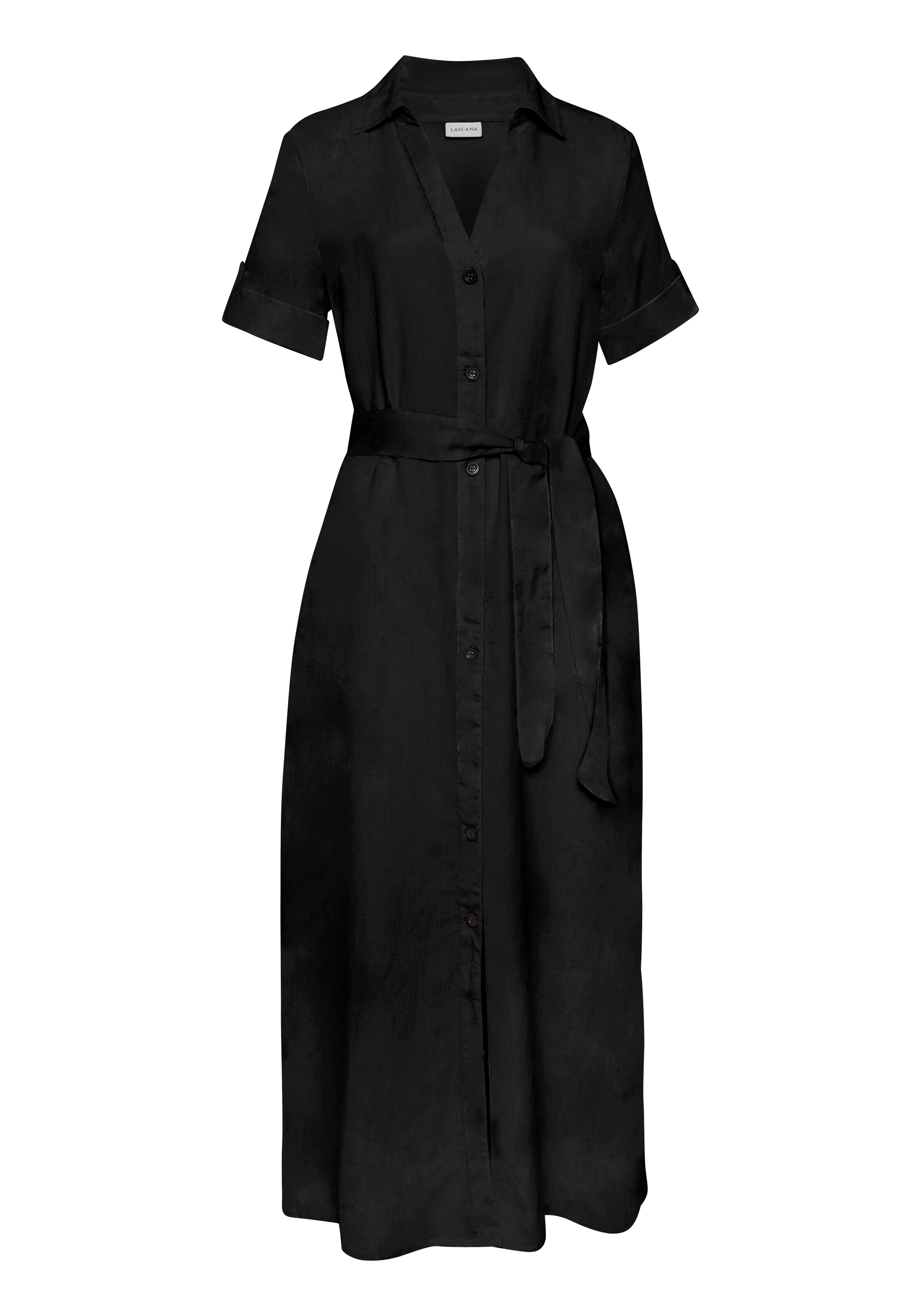 LASCANA Shirt Dress in Black: front