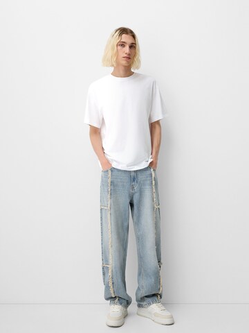 Bershka Wide Leg Jeans in Blau