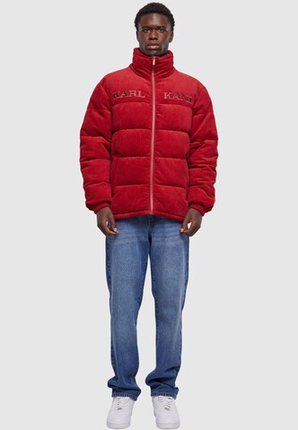 Karl Kani Winterjas 'Retro Corduroy' in Rood