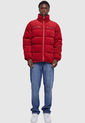 Karl Kani Winter Jacket 'Retro Corduroy' in Red