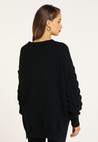 Pullover extra large di faina in nero