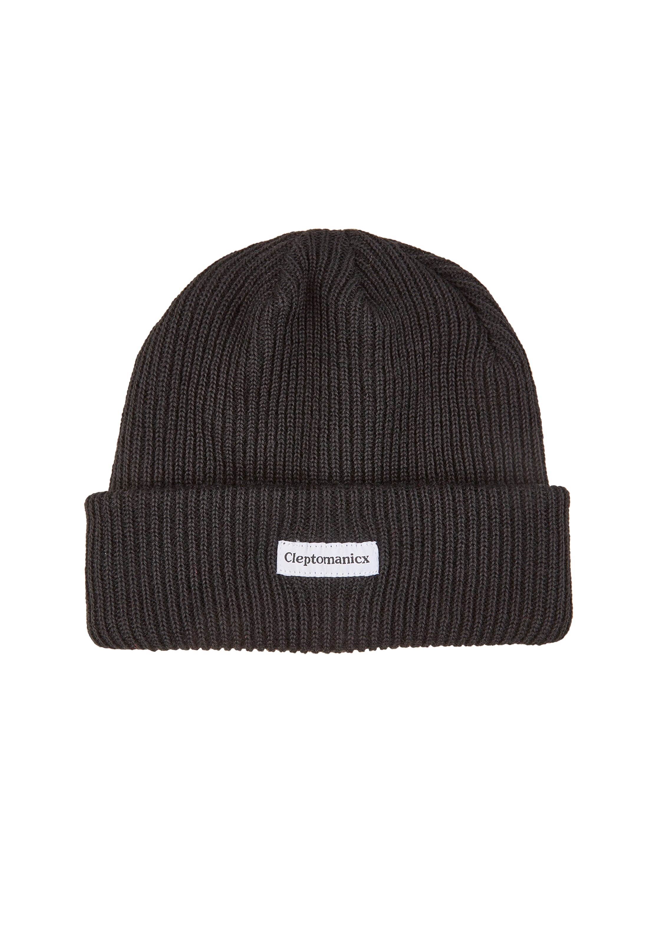 Cleptomanicx Beanie 'Shortie 2' in Black: front