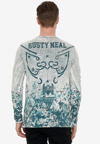 Rusty Neal Cooles Langarmshirt mit großem Print in Grau