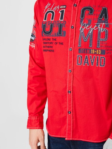 CAMP DAVID Regular fit Button Up Shirt in Red