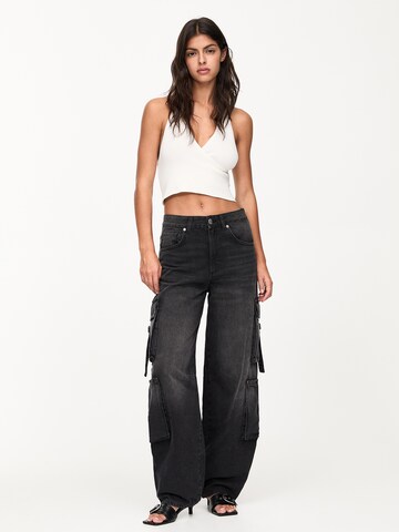 Wide leg Jeans cargo di Pull&Bear in nero
