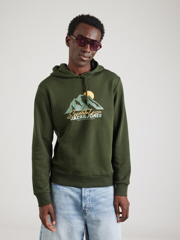 JACK & JONES Свитшот 'JJSUN' в Зеленый: спереди