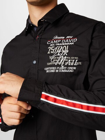 CAMP DAVID Regular Fit Hemd 'New Aviation' in Schwarz