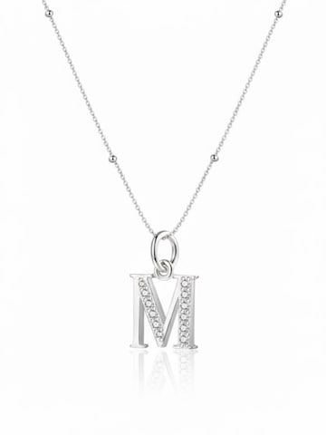 Collana 'Letter M' di Hey Happiness in argento: frontale