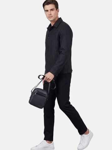 Borsa a tracolla 'Borsa a Tracolla Uomo Vera Pelle con Zip - B Cavalli' di B. Cavalli in nero