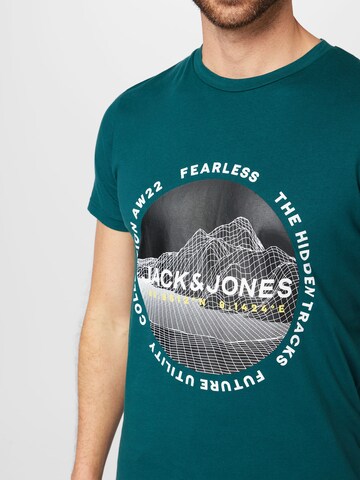 JACK & JONES Majica 'MAPPING' | zelena barva