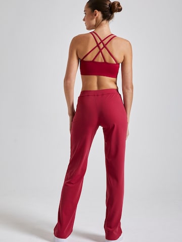 SPORTKIND Regular Workout Pants 'Trainingshose lang' in Red