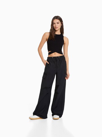 Bershka Gebreide top in Zwart