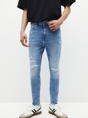 Pull&Bear Skinny Džínsy - Modrá: predná strana