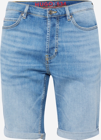 HUGO Red Tapered Jeans in Blauw: voorkant