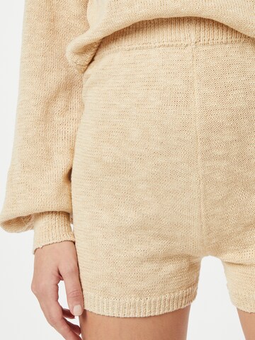 Missguided Skinny Shorts in Beige