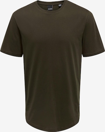 Only & Sons T-Shirt 'MATT' in Braun: predná strana