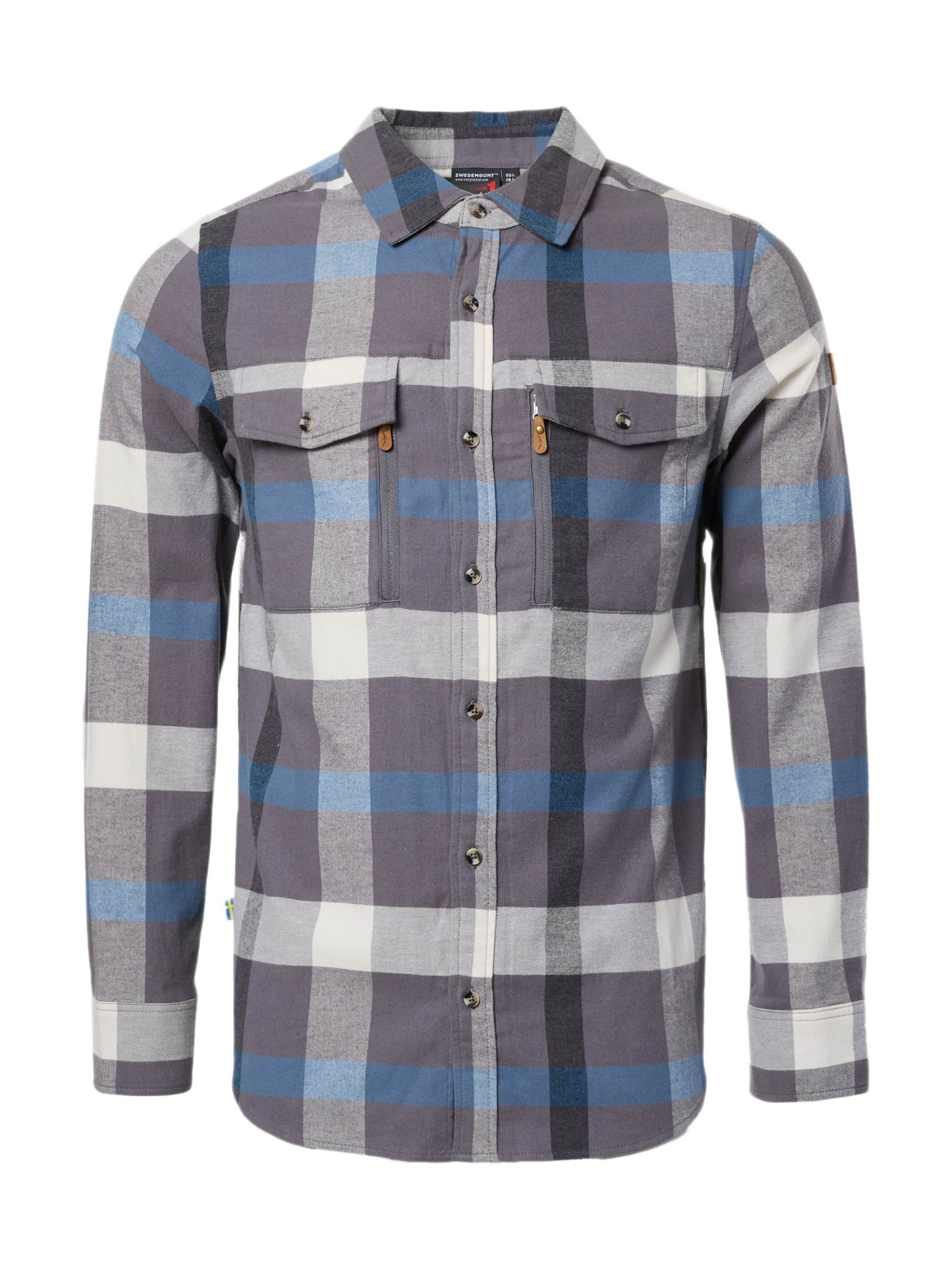SWEDEMOUNT Regular Fit Trachtenhemd 'Nordkap'‌‌‌‌‌ in Grau: Vorderseite