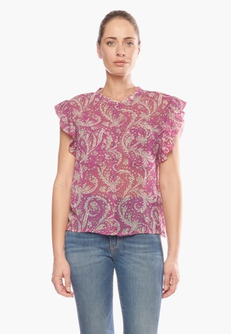 Le Temps Des Cerises Blouse in Pink: front