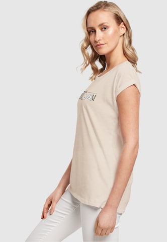 T-shirt 'Time To Bloom' Merchcode en beige
