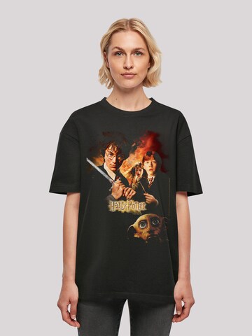 F4NT4STIC Oversized shirt 'Harry Potter Chambers Of Secrets Poster' in Zwart: voorkant