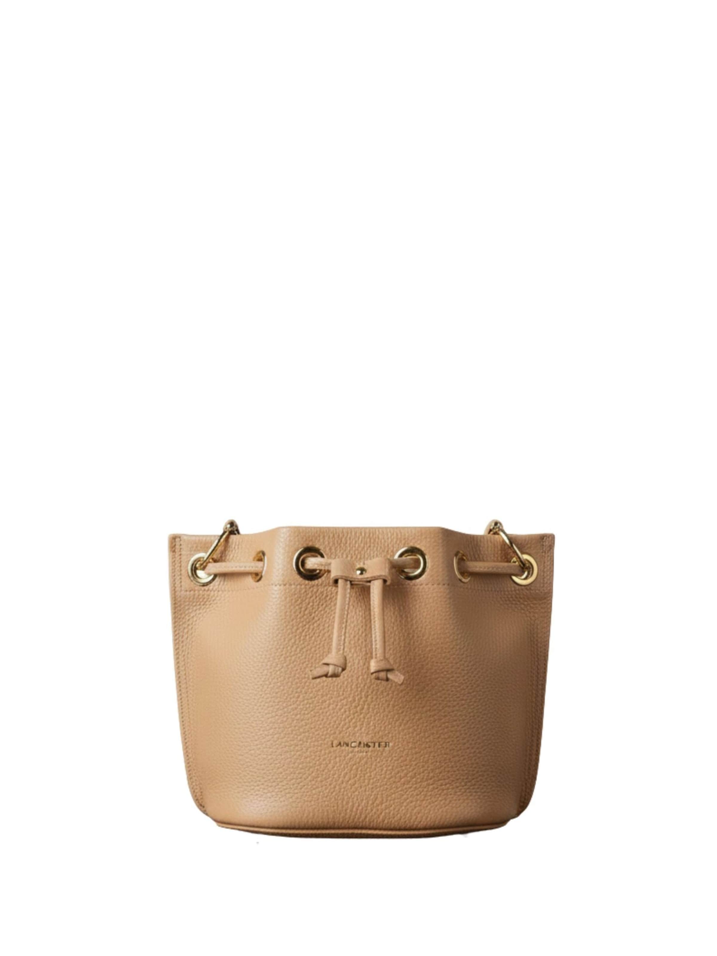 LANCASTER Paris Handbag 'Lancaster Sac bourse A lacets coulissants S Alba Double 470-80 Nature-In-Beige' in Beige: front