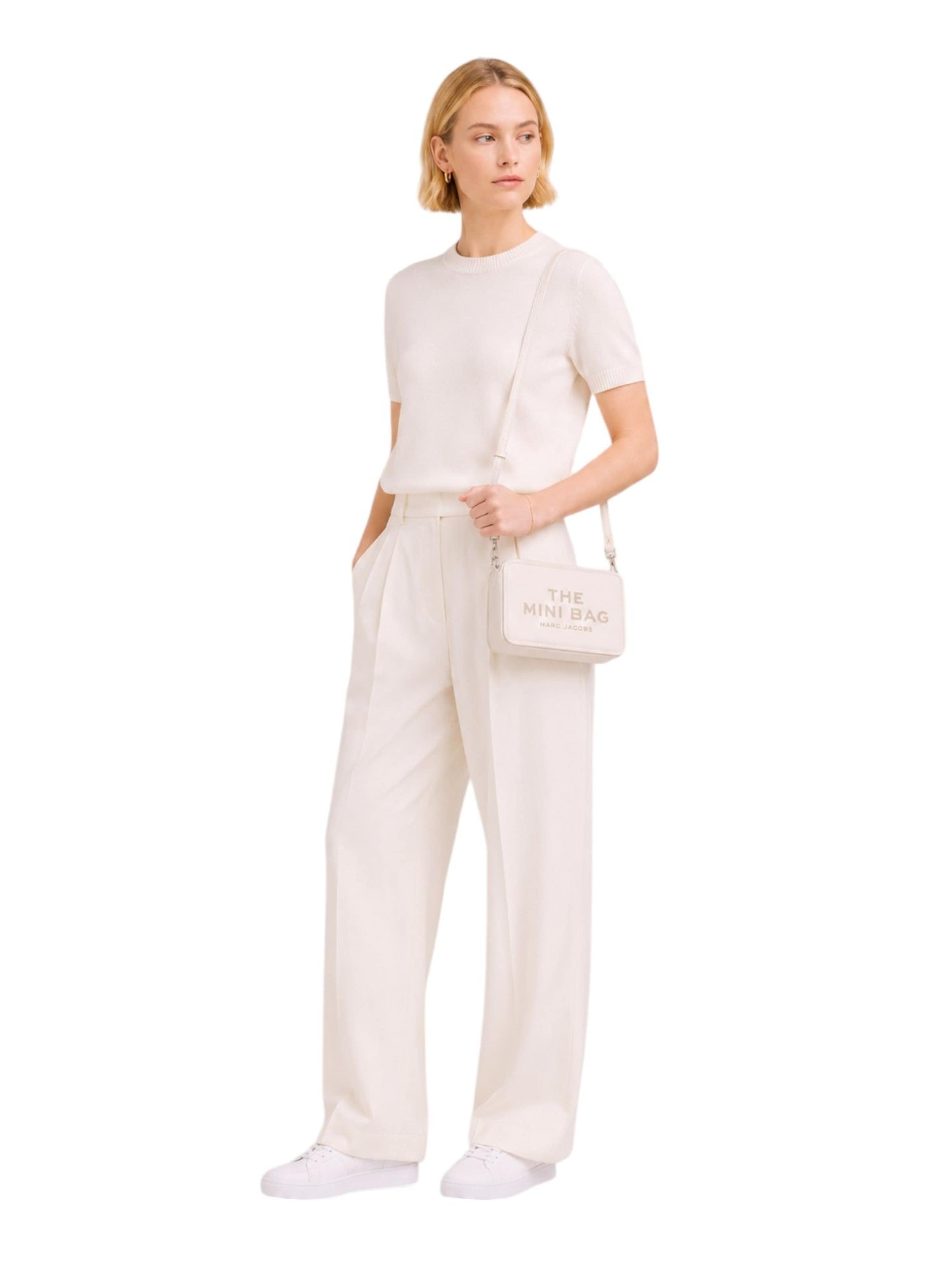 Marc Jacobs Schoudertas 'The Leather Mini Bag Crossbody Bag' in Wit: voorkant
