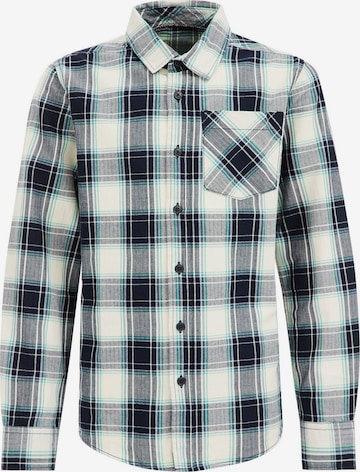 WE Fashion Regular fit Button up shirt in Blue: front