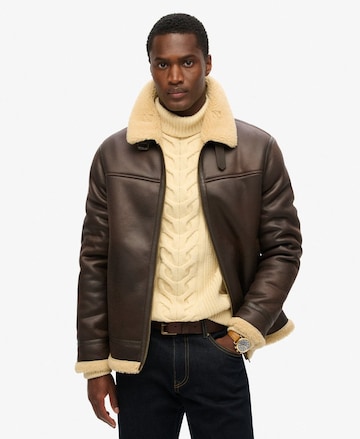 Veste mi-saison Superdry en marron : devant