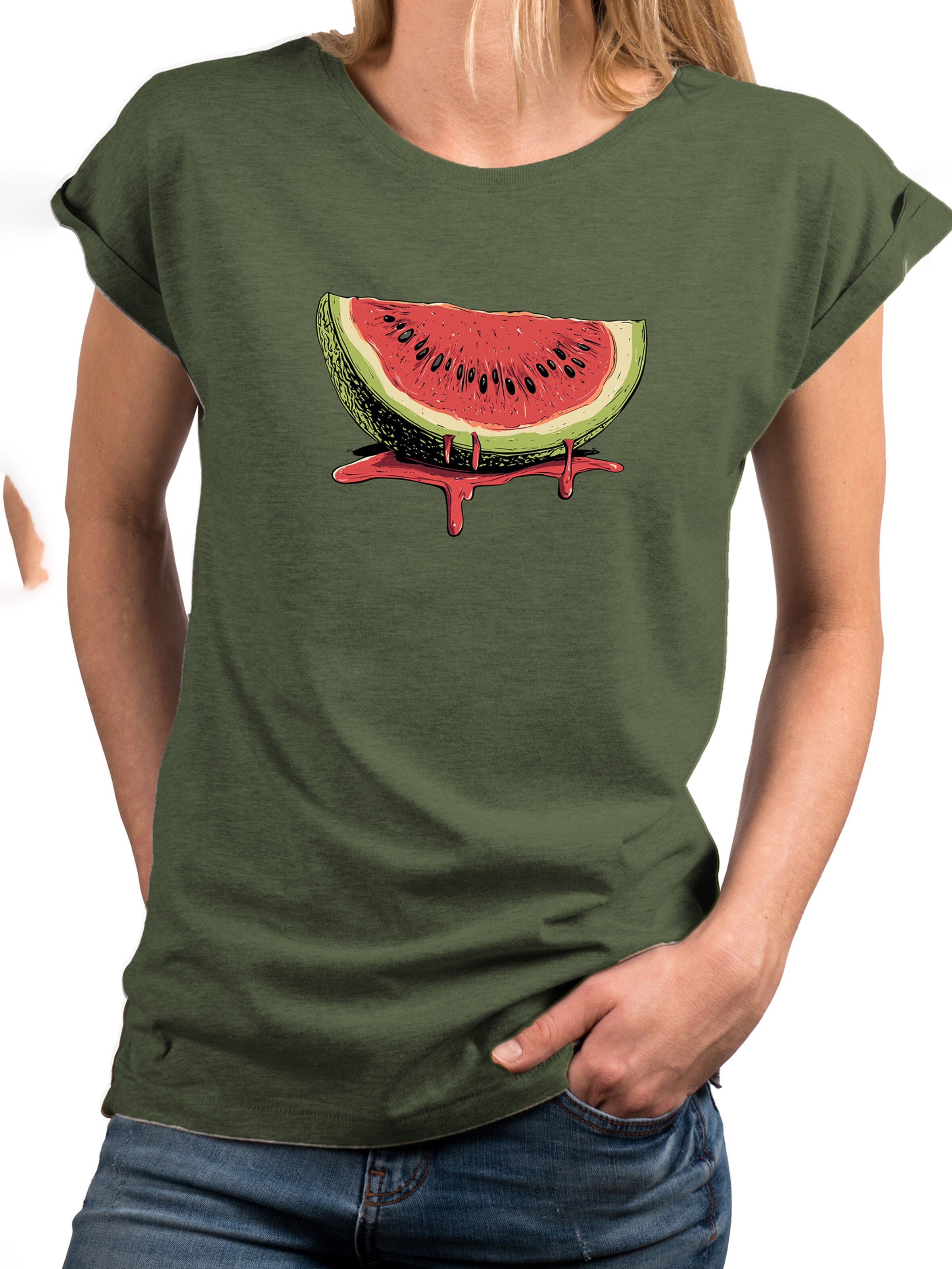 MAKAYA Shirt 'Watermelon' in Green